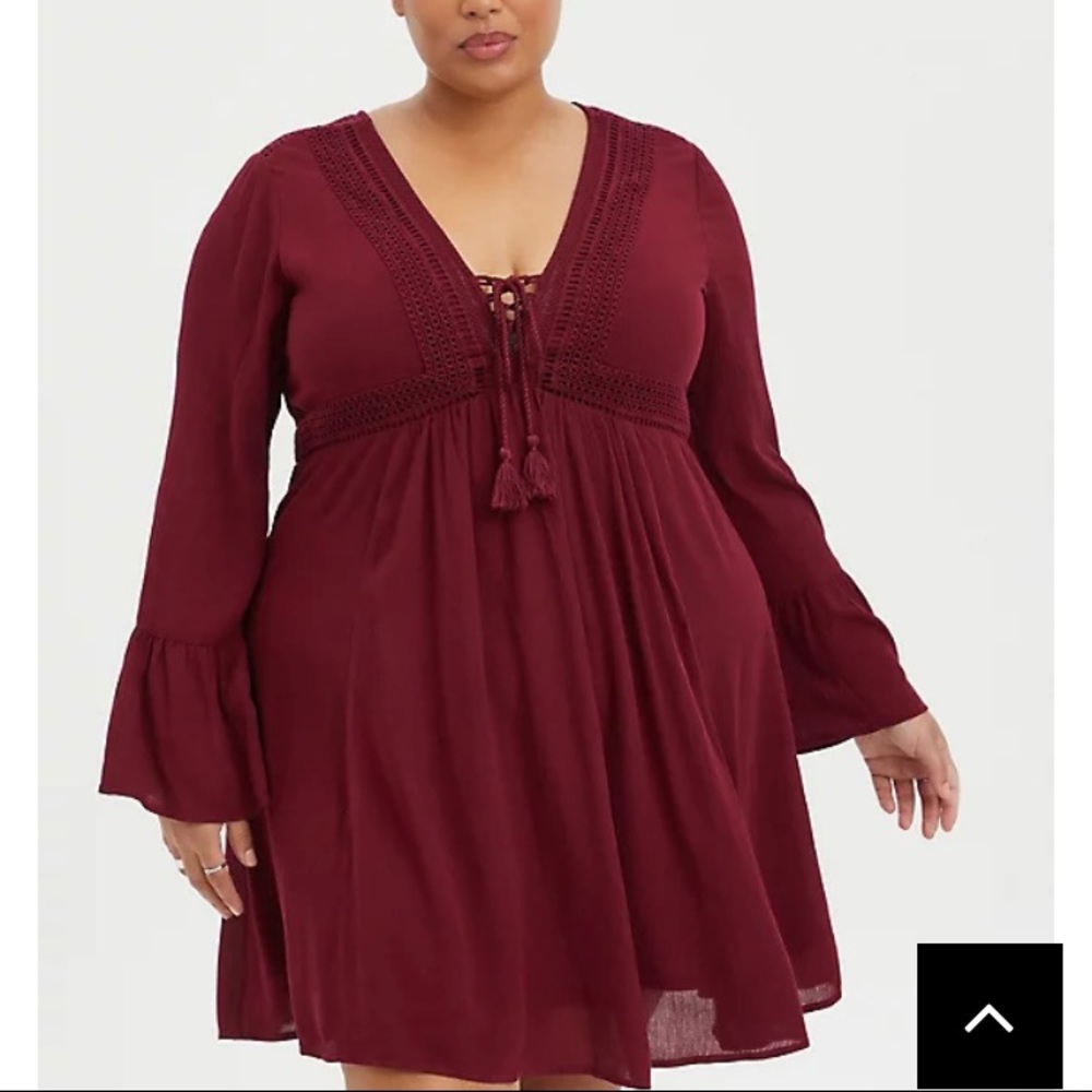 Torrid Gauze lace up dress